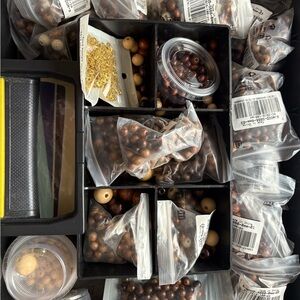 Assorted Wood Beads Lot in Brown Tones